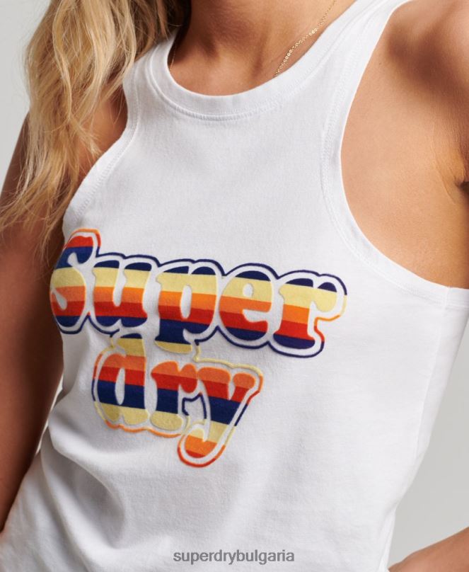 Superdry облекло N00H2171 бяло Жени Винтидж купър класически горнище с жилетка