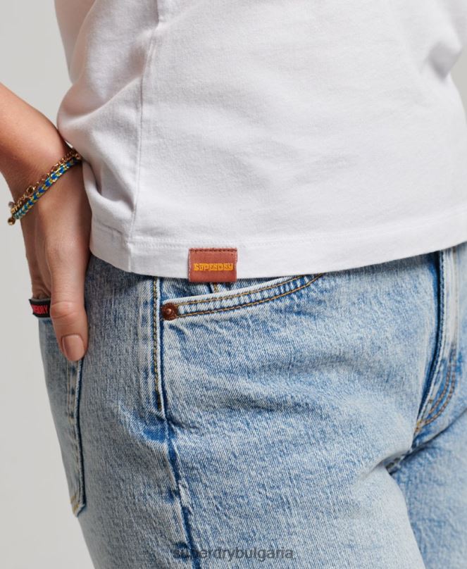Superdry облекло N00H2171 бяло Жени Винтидж купър класически горнище с жилетка