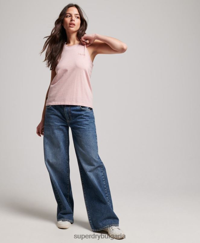 Superdry облекло N00H2191 розово Жени жилетка с винтидж лого