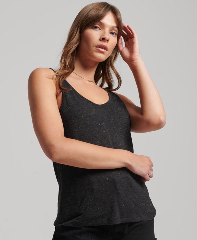 Superdry облекло N00H2201 черен Жени потник от трико studios