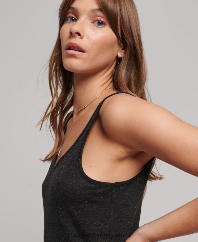 Superdry облекло N00H2201 черен Жени потник от трико studios