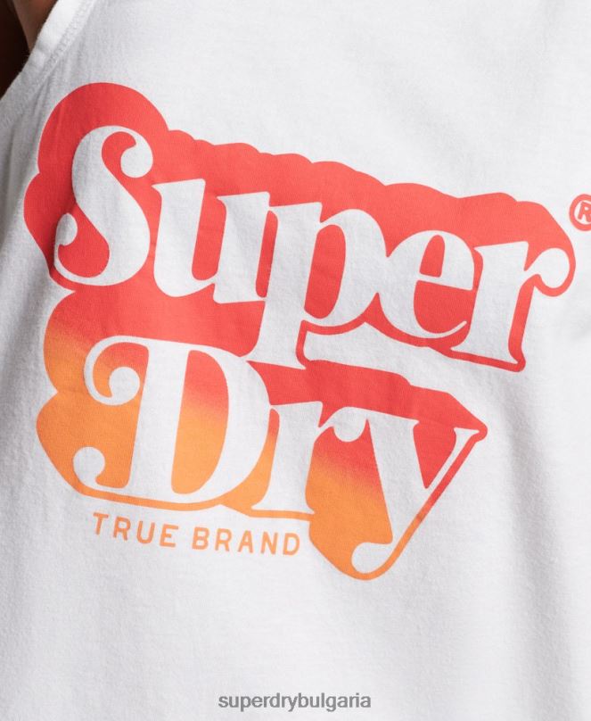 Superdry облекло N00H2216 бяло Жени ретро сенчеста горна жилетка