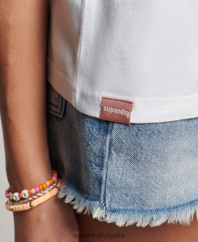 Superdry облекло N00H2216 бяло Жени ретро сенчеста горна жилетка