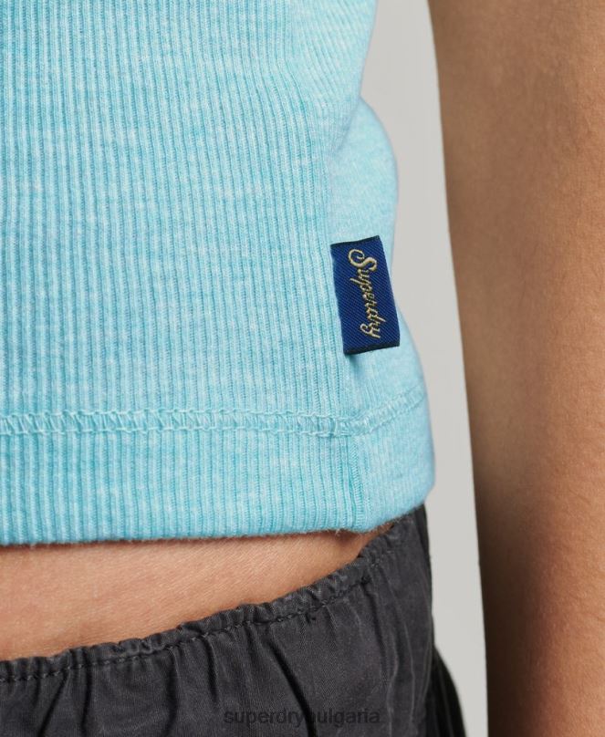 Superdry облекло N00H2336 зелено Жени жилетка с дантелена тапицерия
