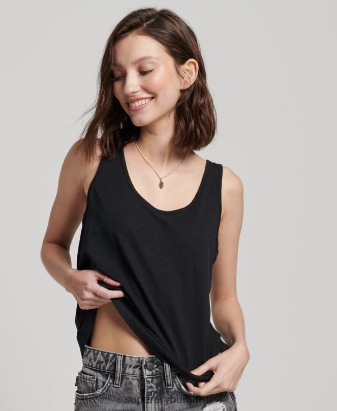 Superdry облекло N00H2868 черен Жени потник от трико studios