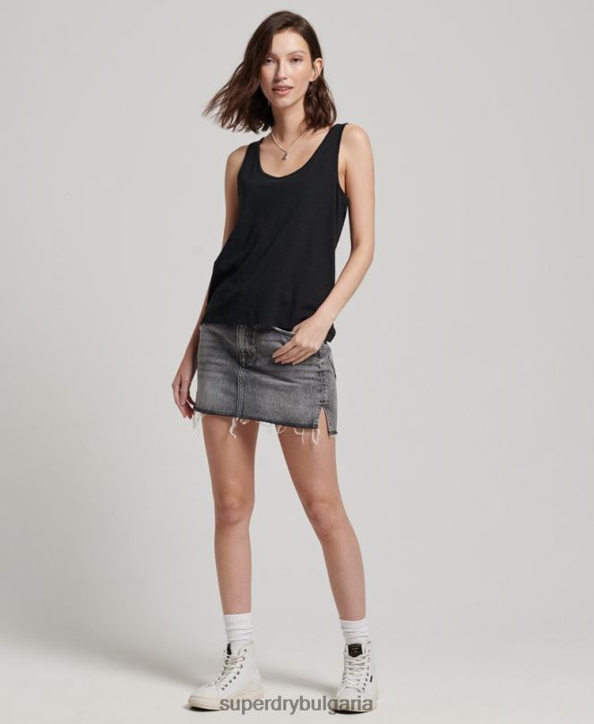 Superdry облекло N00H2868 черен Жени потник от трико studios
