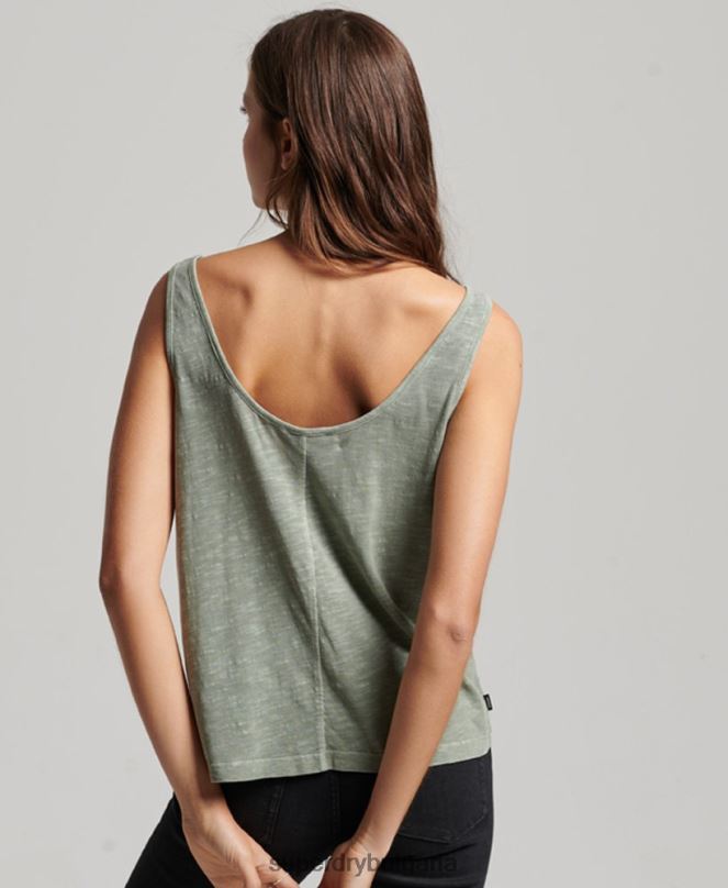 Superdry облекло N00H2878 зелено Жени потник от трико studios