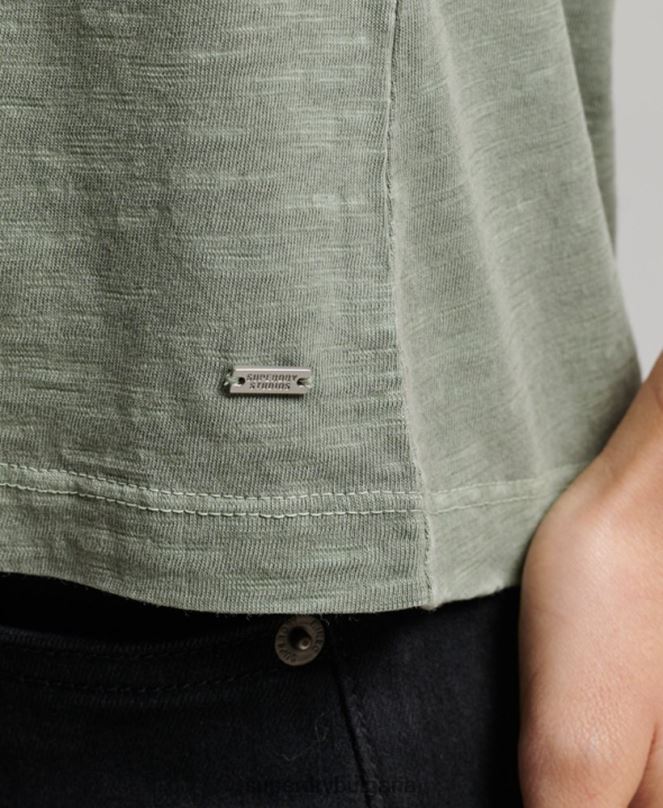 Superdry облекло N00H2878 зелено Жени потник от трико studios