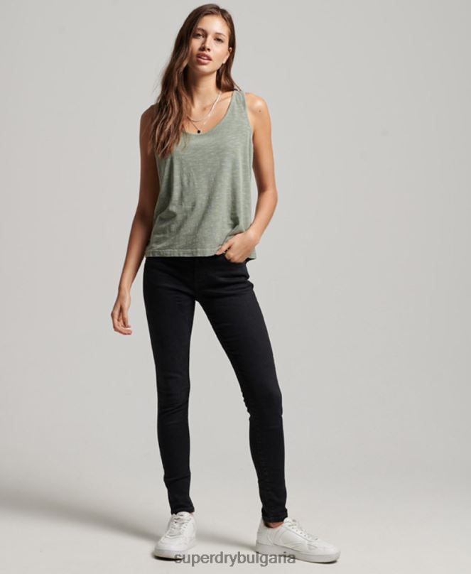 Superdry облекло N00H2878 зелено Жени потник от трико studios