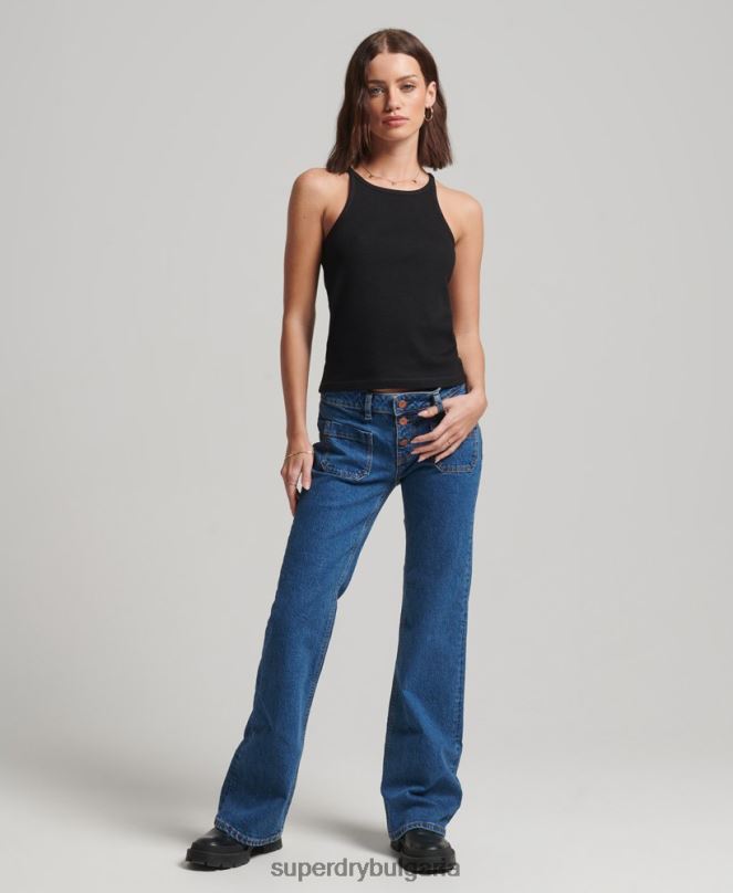 Superdry облекло N00H2882 черен Жени горнище със състезателна жилетка