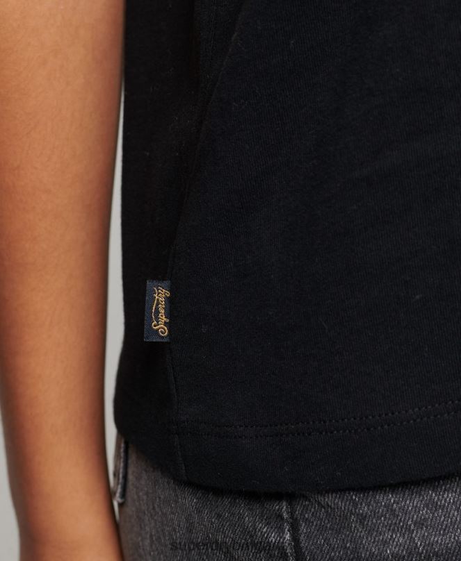 Superdry облекло N00H2887 черен Жени жилетка с винтидж лого