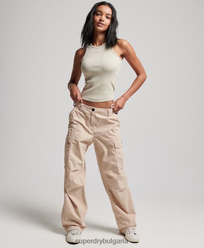 Superdry облекло N00H2896 бежово Жени основен потник