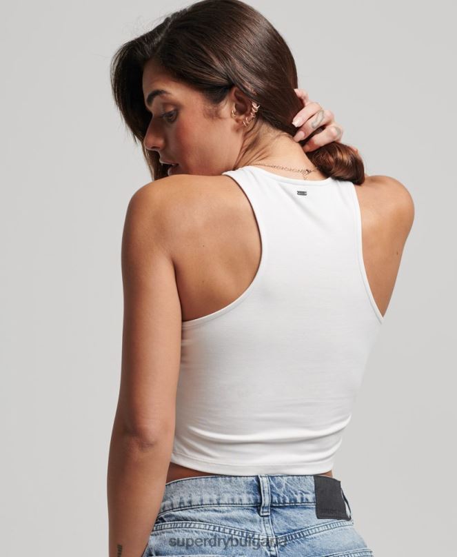 Superdry облекло N00H2902 бяло Жени потник със състезателно трико studios