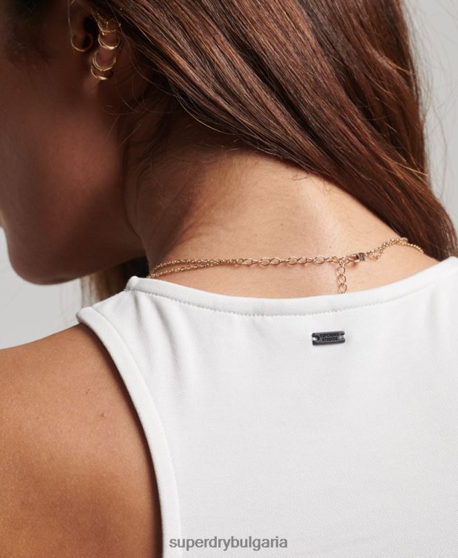 Superdry облекло N00H2902 бяло Жени потник със състезателно трико studios
