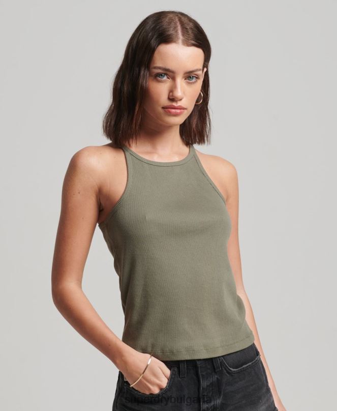 Superdry облекло N00H2909 зелено Жени горнище със състезателна жилетка