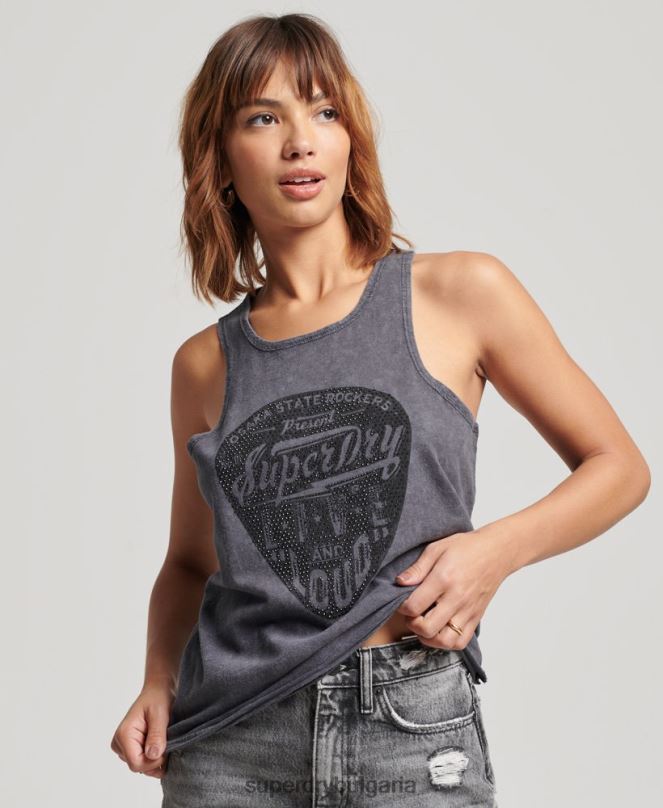 Superdry облекло N00H2910 черен Жени жилетка от магазин за ретро стоки