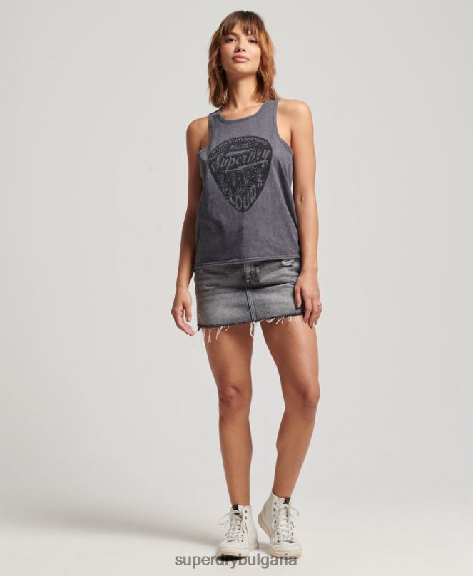 Superdry облекло N00H2910 черен Жени жилетка от магазин за ретро стоки