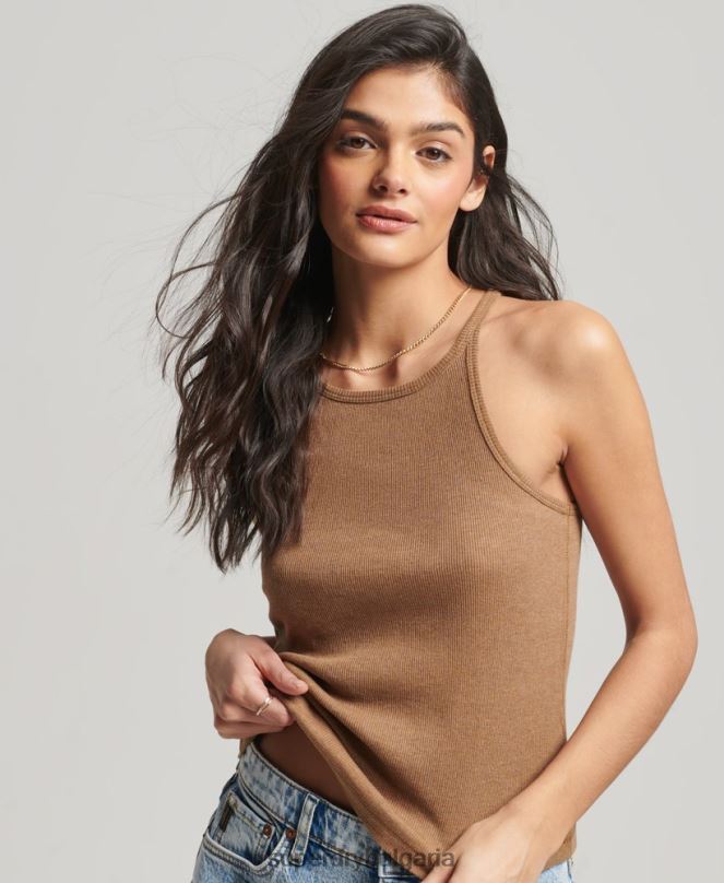 Superdry облекло N00H2911 тен Жени горнище със състезателна жилетка
