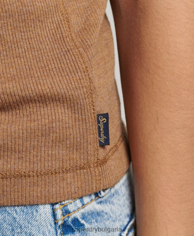 Superdry облекло N00H2911 тен Жени горнище със състезателна жилетка