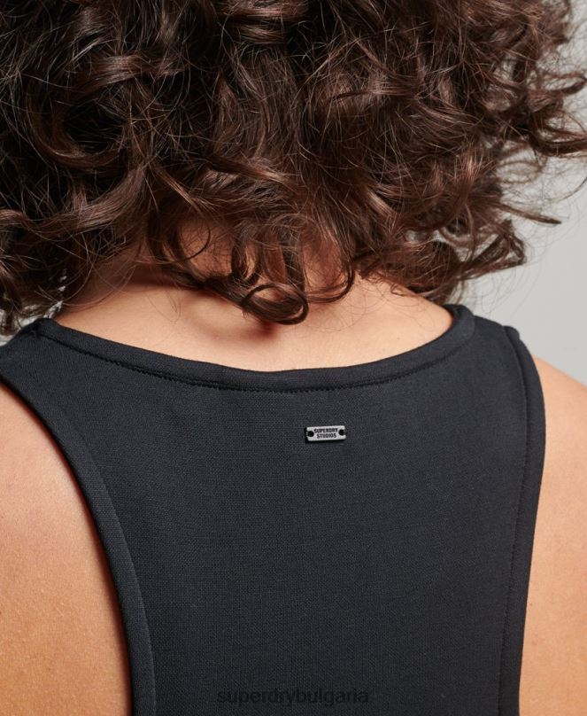 Superdry облекло N00H2913 черен Жени потник със състезателно трико studios