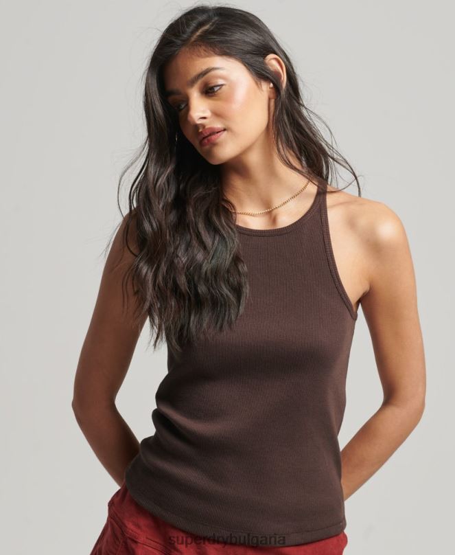 Superdry облекло N00H2925 кафяво Жени горнище със състезателна жилетка
