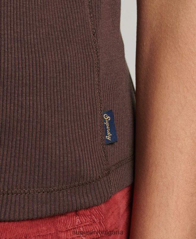 Superdry облекло N00H2925 кафяво Жени горнище със състезателна жилетка