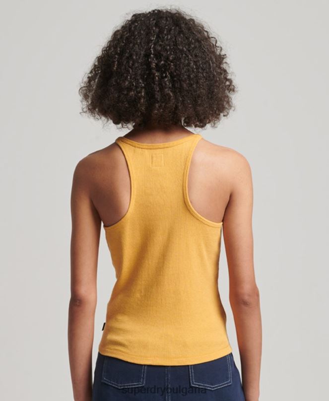 Superdry облекло N00H2945 жълто Жени горнище със състезателна жилетка