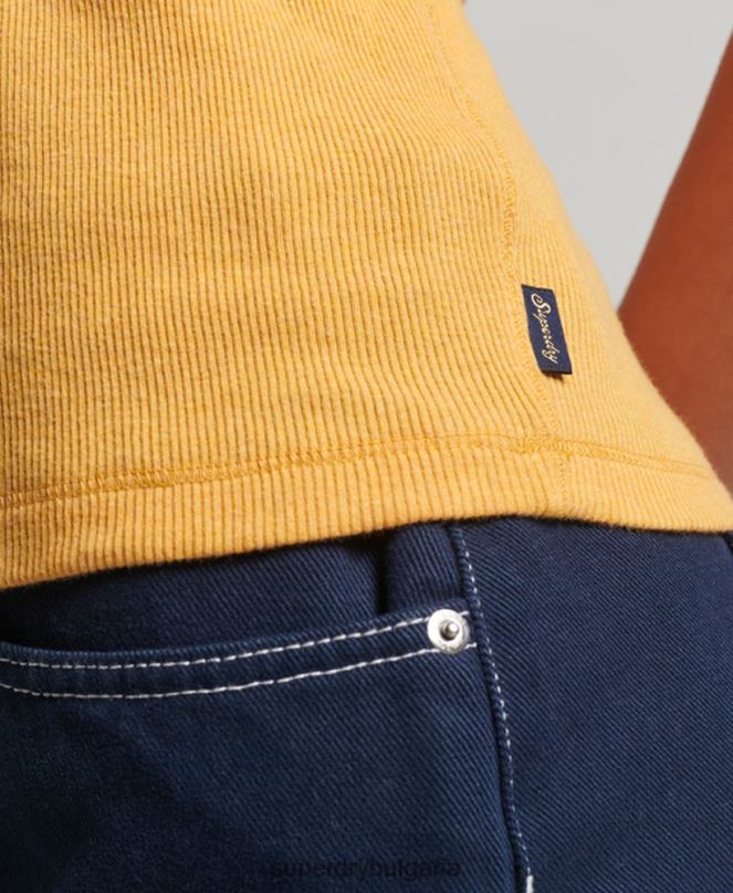 Superdry облекло N00H2945 жълто Жени горнище със състезателна жилетка