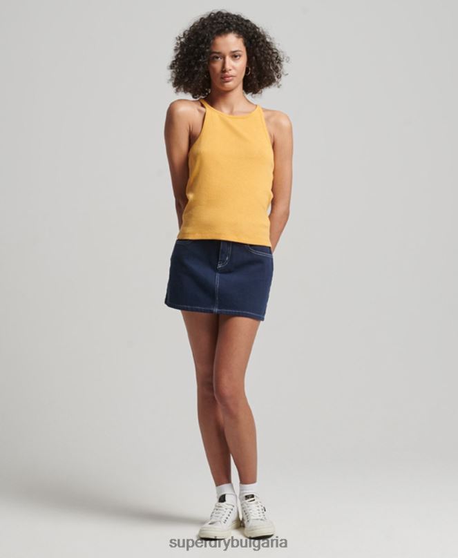 Superdry облекло N00H2945 жълто Жени горнище със състезателна жилетка