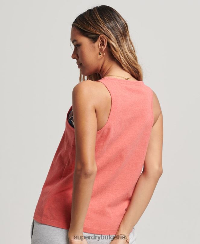 Superdry облекло N00H2951 корал Жени жилетка с винтидж лого