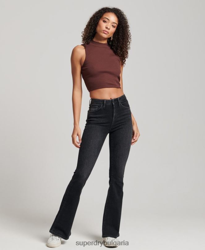 Superdry облекло N00H2954 кафяво Жени потник с изрязано деколте