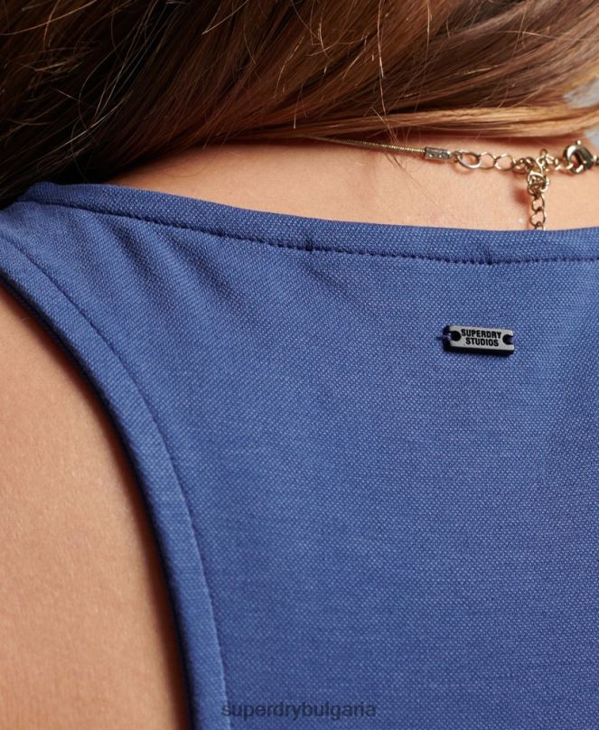 Superdry облекло N00H2968 син Жени потник със състезателно трико studios