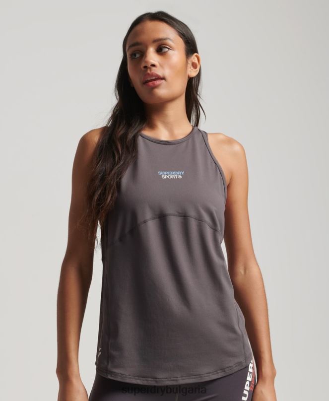 Superdry облекло N00H2978 сиво Жени активна жилетка