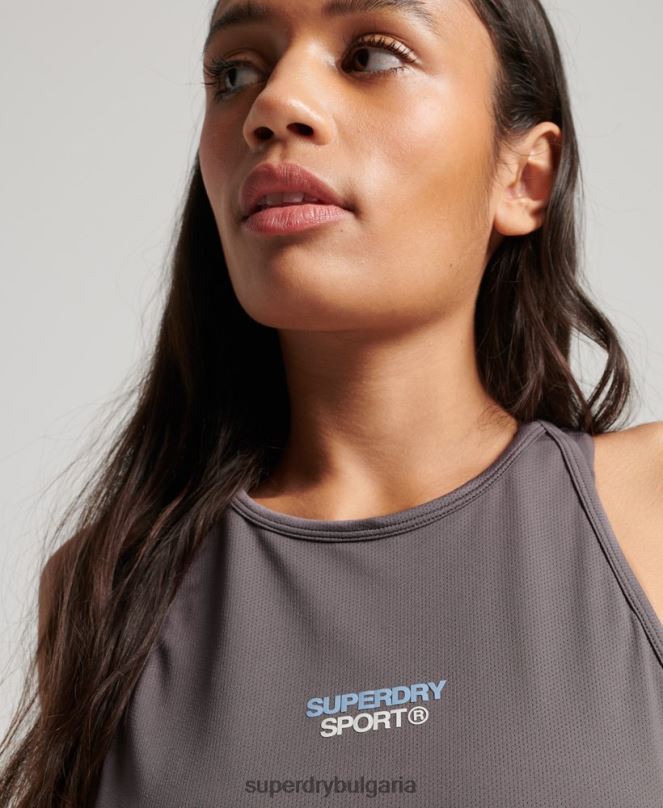 Superdry облекло N00H2978 сиво Жени активна жилетка