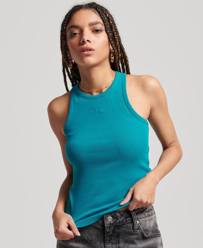 Superdry облекло N00H2979 тюркоаз Жени основен потник