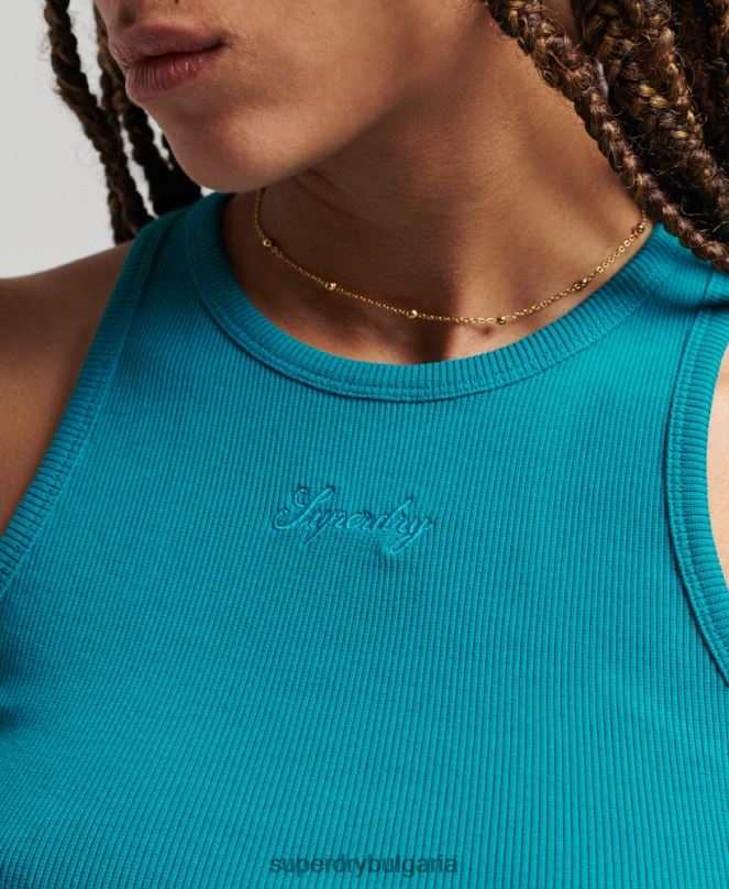 Superdry облекло N00H2979 тюркоаз Жени основен потник