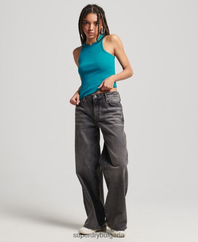 Superdry облекло N00H2979 тюркоаз Жени основен потник