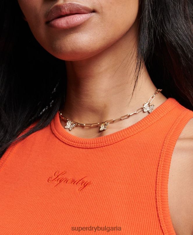 Superdry облекло N00H2980 оранжево Жени основен потник