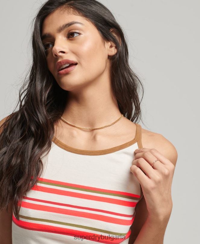 Superdry облекло N00H2981 сиво Жени потник за сърф с ретро райета
