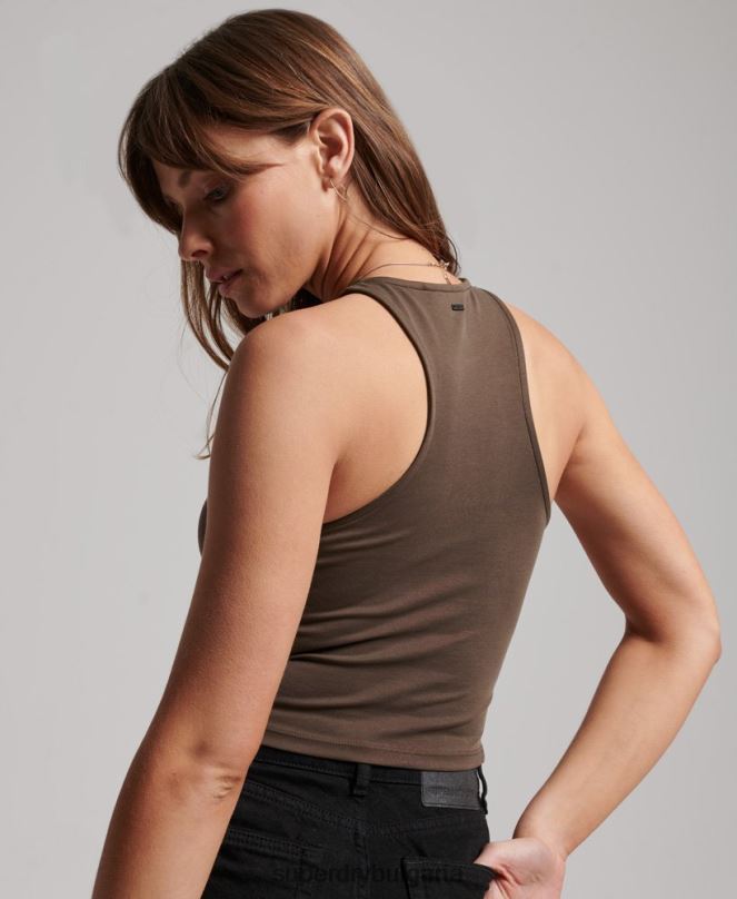 Superdry облекло N00H2983 кафяво Жени потник със състезателно трико studios