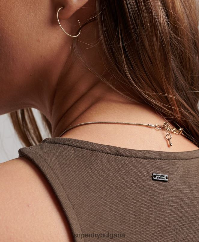 Superdry облекло N00H2983 кафяво Жени потник със състезателно трико studios