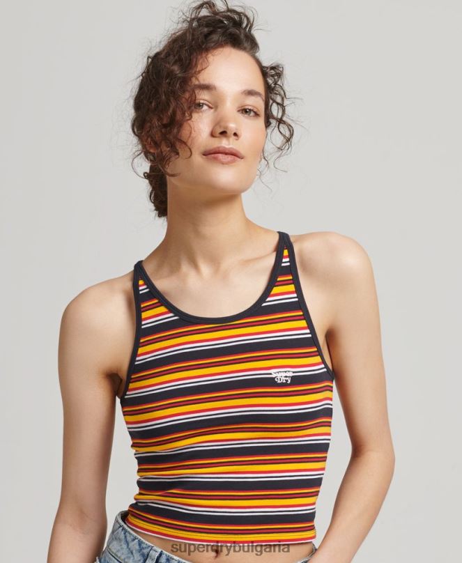 Superdry облекло N00H2985 военноморски флот Жени жилетка с винтидж кали райе