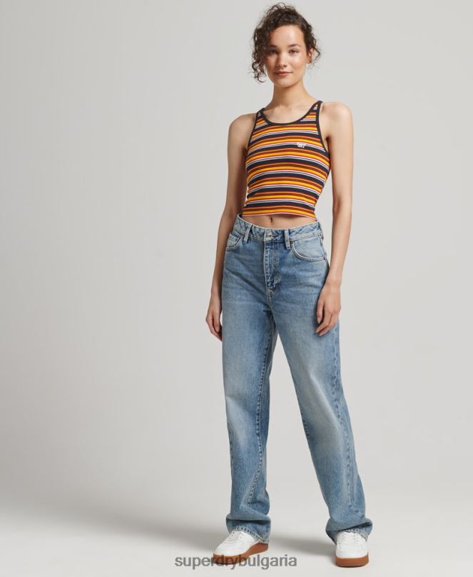 Superdry облекло N00H2985 военноморски флот Жени жилетка с винтидж кали райе