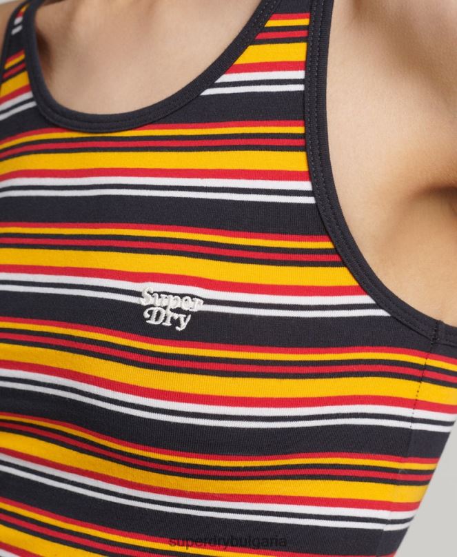 Superdry облекло N00H2985 военноморски флот Жени жилетка с винтидж кали райе