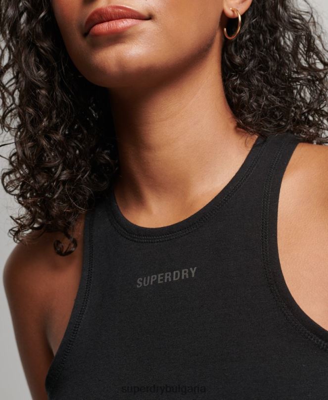 Superdry облекло N00H2990 черен Жени кодова състезателна жилетка