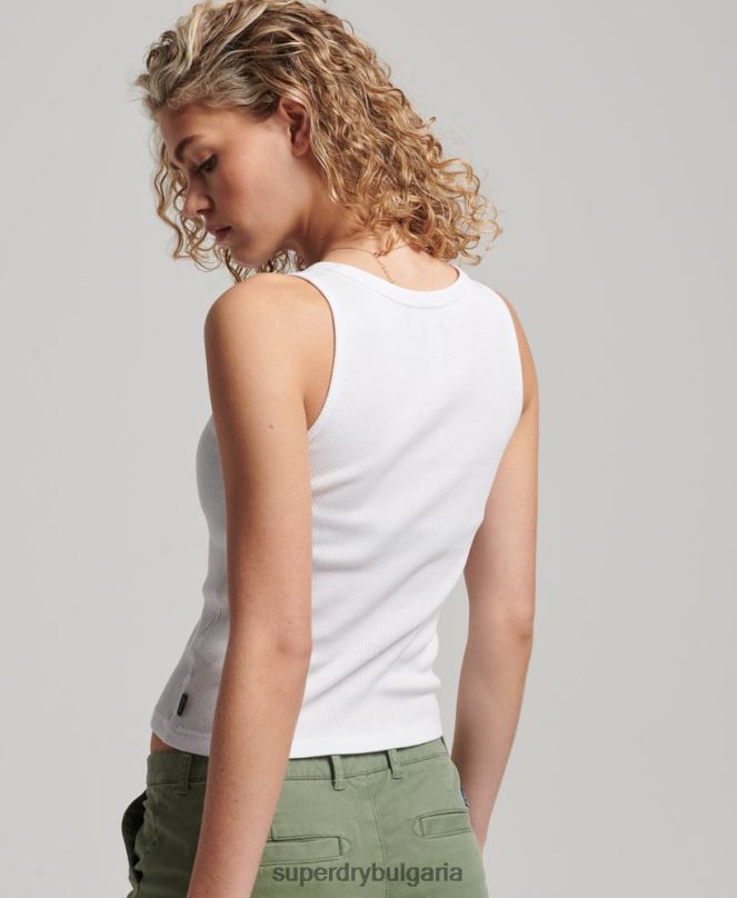Superdry облекло N00H3028 бяло Жени горна част на жилетка с копчета