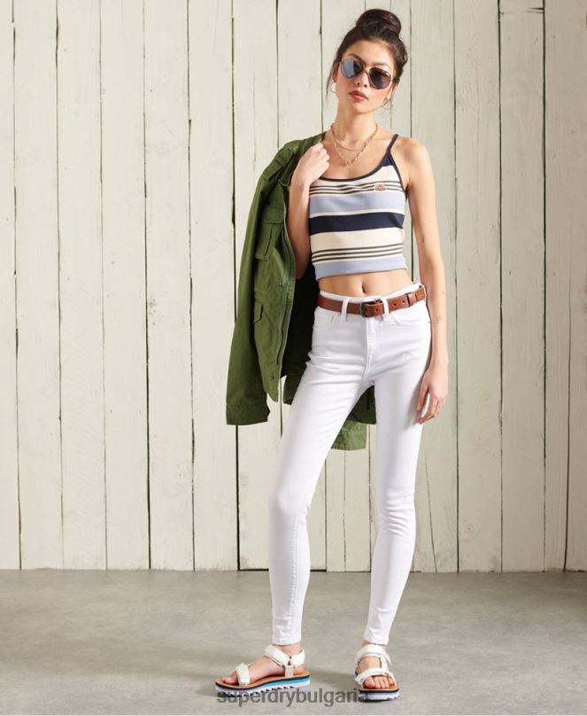 Superdry облекло N00H3076 син Жени Горнище със състезателна жилетка от органичен памук