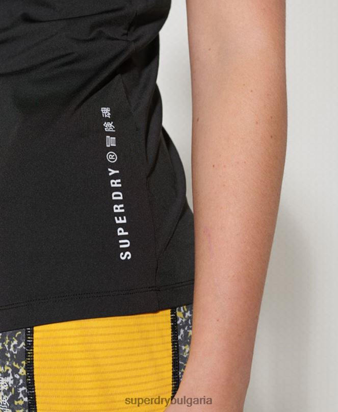 Superdry облекло N00H3077 черен Жени тренировъчен потник с презрамки
