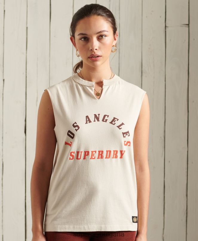Superdry облекло N00H3079 сметана Жени бохемска горна част с елече
