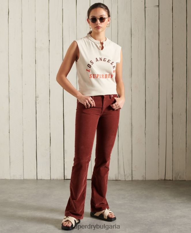 Superdry облекло N00H3079 сметана Жени бохемска горна част с елече